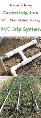 Simple Easy Pvc Drip System Pvc Drip Irrigation Is An Inexpensive And Easy To Build Method Fo Drip Irrigation System Drip Irrigation Garden Watering System