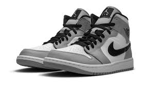 Air Jordan 1 Mid Light Smoke Grey 554724 092 2020 In 2020 Black And Grey Jordans Jordan 1 Mid Air Jordans