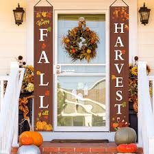 Maybe you would like to learn more about one of these? Amazon Com 2 Pieces Thanksgiving Porch Banners Fall Harvest Hanging Porch Banner Happy Fall Y All Thanksgiving Harvest Porch Sign For Thanksgiving Autumn Yard Door Decoration Home Kitchen