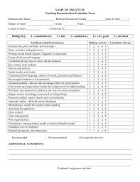 Teaching Demonstration Evaluation Form In 2020 Teaching Demonstration Teacher Evaluation Teacher Observation Form