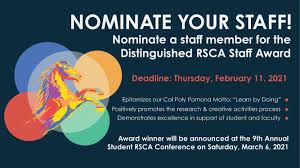 Rsca= recall sent, come again. Distinguished Rsca Staff Award