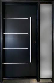 Modern Entry Door With Pull Handle Stainless Strips Custom Entry Doors Modern Entry Door Entry Doors