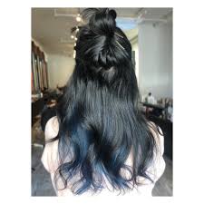 Just A Pop Of Smokey Blue Color And By Colorbycristi Using Joicointensity In Sapphire Blue And A Touch Brunette Hair Color Long Hair Styles Creative Colour