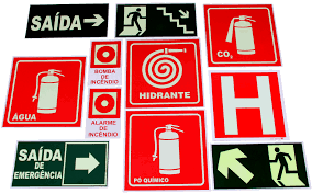 [Imagem de Placa de Sinalização de Emergência Fotoluminescente]