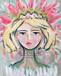 Woman Print Portrait Impressionist Modern Abstract Girl Print Paper