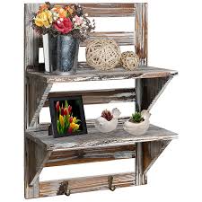 Unit hangs securely on the wall by two keyhole hooks. see allitem description. Rustic Wood Wall Mounted Organizer Shelves 2 Hooks 2 Tier Storage Rack With Key Hooks Buy Rustic Wood Wall Mounted Organizer Shelves Wood Wall Mounted Organizer Shelve Organizer Shelves Product On Alibaba Com