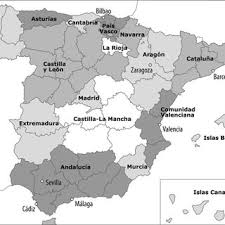 Spain is made up of 17 autonomous communities which were established as a provision of the constitution of spain adopted in 1978. Map Of Spain With The Current Autonomous Regions And A Number Of Major Download Scientific Diagram