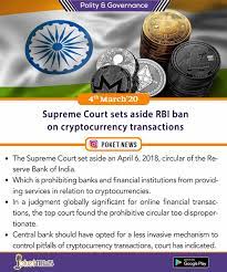 Banks, nbfcs etc.) from providing services to companies which deal in cryptocurrencies. Sc Sets Aside Rbi Ban On Cryptocurrency Transactions