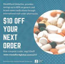 Medafford Global Program Pharmacy Through Mail Order Program Save Medical Prescription Drug Cards Prescription
