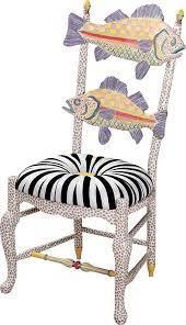 freckle fish chair black white seat chair seating carved fish