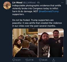 Stephen Fowler On Twitter Deranged Attorney Lin Wood Is Falsely Claiming Antifa Stormed The Capitol Today The Last Post From An Account Purportedly Belonging To The Woman Killed In A Shooting There