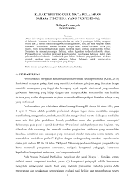 Contoh karya tulis ilmiah populer sederhana formal non formal tentang pendidikan sampah pergaulan bebas pencemaran air bahaya rokok narkoba kesehatan kenakalan remaja. Pdf Karakteristik Guru Mata Pelajaran Bahasa Indonesia Yang Profesional