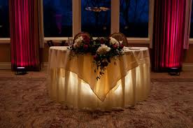 Under Table Uplighting Portland Wedding Lights