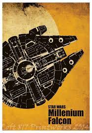 Star Wars Poster At At X Wing Millennium Falcon Star Wars Minimalistic Art Prints Star Wars Art Print Vintage Star Wars Art Star Wars Poster