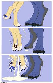 Rule 34 - 4 Toes 5 Toes Anthro Blue Body Blue Fur Blue Pawpads Bodily  Fluids Canid Canid Demon Canine Canis Claws Close-up Comic Comic Panel Cum  Dangling Legs Demon Digitigrade Duo