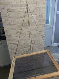 Seed Catcher Done N Ready To Hang Diy For 7 Dollars This Is It Before Going Under My Feeder Aga Birdhouses Bird Feeders Diy Bird Feeder Platform Bird Feeder