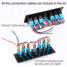 Marine rocker switch panel wiring. Switchtec 6 Gang Rocker Switch Panel Voltmeter Blue Backlit Led Pre Wired For Boat Yacht Marine Car Truck Jeep Can Am