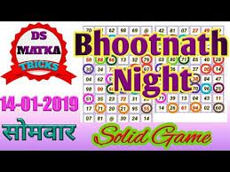 14 01 2019 Bhootnath Night Fix Jodi By Ds Matka Tricks