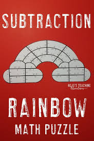 Subtraction Rainbow Math Facts Great For A Spring Bulletin Board Math Spring Bulletin Boards Subtraction