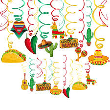 More you will add the fun; Mexican Party Hanging Swirls Decoration Yamissi Cinco De Mayo Hanging Swirl Foil Decorations Set For Mexican Birthday Wedding Graduation Party Bachelorette Fiesta Themed Party Favors Supplies Decorations 35 Pack Buy Online In Guyana At