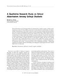 You can find quality examples of a qualitative research paper apa format if you need to write your content using this formatting style. Pdf A Qualitative Research Study On School Absenteeism Among College Students