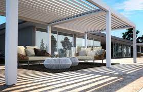 Motorized Louvered Pergola Structures For Residential Spaces Sunair Awnings Louvered Pergola Pergola Pergola Plans