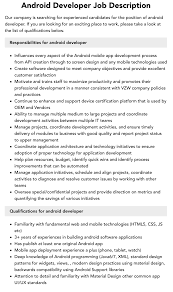 Android Developer Job Description | Velvet Jobs