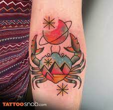 Pastels In Space Tattoosnob Com Cancer Zodiac Tattoo Cancer Tattoos Crab Tattoo