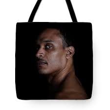 Portrait Of A Man On A Black Background Zip Pouch by Michael Duva