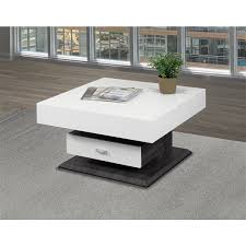 Square glossy coffee table with swing out storage drawers: Brassex 29 5 In X 29 5 In X 17 7 In White And Grey Rotating Square Lift Top Coffee Table With Storage Drawer 226 02 Reno Depot