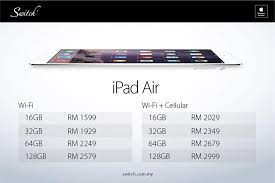 Bearing similarities with ipad mini, the apple ipad air features slimmer body and is available in silver and space gray colours. Switch Apple Mac On Twitter Ipad Air Price In Malaysia Switch Apple Ipad Http T Co 0bbhzlgh2m