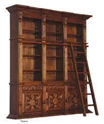 Wood paneled study bookcase and coffered ceiling. Tall Library Bookcase With Ladder Library Bookcase Bookcase Library Bookshelves