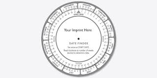 5 Inch Date Finder Wheel This Slim Access Anywhere Wheel Chart Helps You Calculate Critical Due Dates And Formulate Ke In 2020 Date Finder Imprinting Paper Spinners