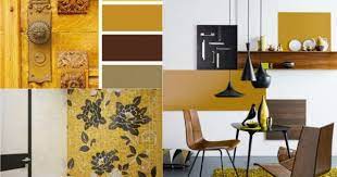 Farbe Ocker Kombinieren Braun Walnuss Holz Wohnzimmer Bad Interieur Haus Deko Wandfarbe Wohnzimmer