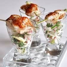 Seafood cakes with herb sauce living near the ocean, i have a wide variety of seafood available to experiment with in recipes. Serendipity Scallop Verrines Christmas Food Food Bbq Seafood