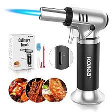 For fuel, it uses the same butane canisters that refillable lighters use (sold separately). Buy Butane Torch With Fuel Gauge Continuous Flame Lock Kollea Kitchen Blow Torch For Creme Brulee Mini Torch Lighter Refillable Butane Torch For Cooking Baking Crafts Butane Gas Not Included Online