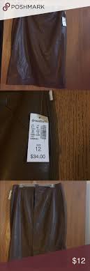 Brown Faux Leather Pencil Skirt Nwt Nwt With Images Faux Leather Pencil Skirt Pencil Skirt Dress Barn Skirts