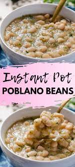 I substituted great northern beans in place of the chickpeas since my family isn't crazy about garbanzo beans, and this recipe was a huge hit. Great Northern Beans Stewed In The Instant Pot With A Tomatillo Poblano Salsa Verde A Healthy Mexican T Vegan Bean Recipes Vegetarian Instant Pot Bean Recipes