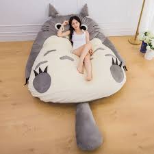 Manufacturer Large Size Anime Cartoon Totoro Bed Design Soft Mattress Kid Giant Big Gift Cushion Lazy Sofa Mat Tatami P Lit Design Chambre Otaku Matelas Enfant
