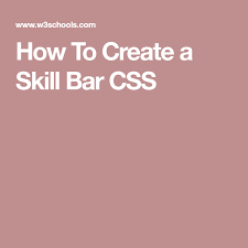 How To Create A Skill Bar Css Css Web Development Design Skills