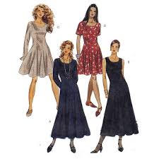 Uncut 90s Fit And Flare Dress Sewing Pattern Princess Seams Style Dress Patterns Mccalls Sewing Patterns Fit Flare Dress