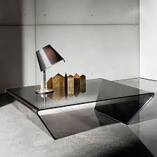 Smoked Curved Glass Coffee Table Coffee Table Modern Glass Coffee Table Coffee And End Tables