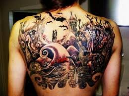 20 Tim Burton Inspired Tattoos Back Piece Tattoo Christmas Tattoo Nightmare Before Christmas Tattoo