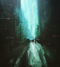 City Streets Inspired By Jeremy Mann Acrylic With Palette Knife 16x20 Dark Art Photography Street Painting Painting Art Projects