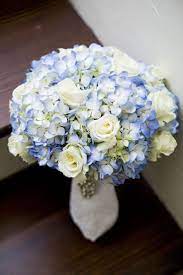 Blue hydrangeas white flowers wedding bouquets. Emmaline Bride Blue Wedding Bouquet Hydrangea Bouquet Wedding Wedding Bouquets