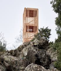 orma architettura designs trio of corsican deer observatories landscape structure observatory beach shack