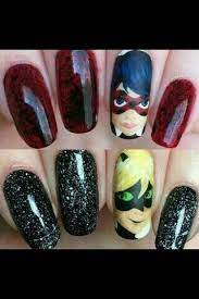 Pin By Kayla Fleming On Miraculous Ladybug Nails Ladybug Nail Art Beautiful Nail Art
