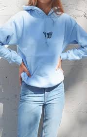 Butterfly Hoodie Light Blue Stylish Hoodies Trendy Hoodies Blue Hoodie Outfit