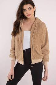 Try our dedicated shopping experience. Ella Zip Up Sherpa Hoodie In Camel 88 Tobi Us
