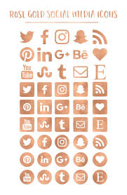 Rose Gold Social Media Icons Buttons Website Icons Rose Gold Etsy Social Media Icons Media Icon Social Media Graphics